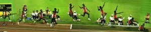La sequenza di un salto in lungo svolto da Carl Lewis